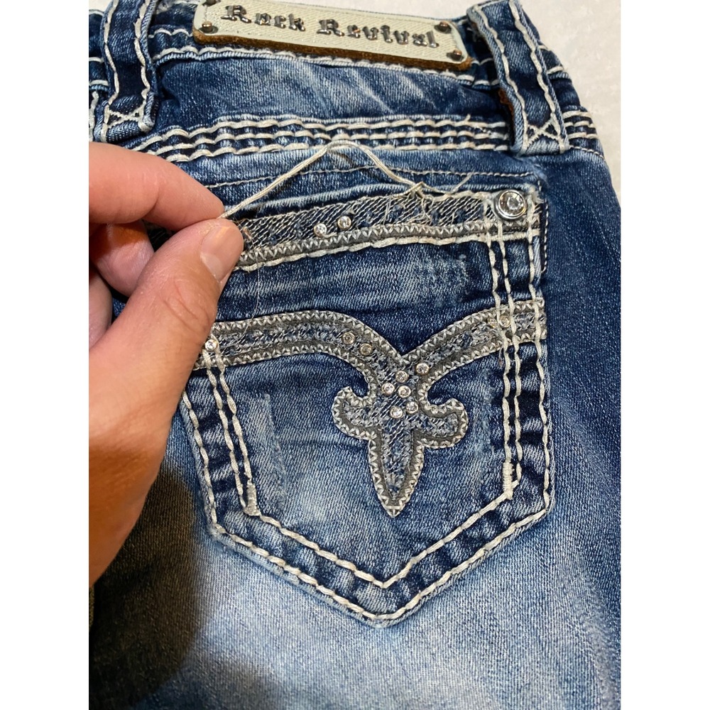 Rock Revival Sherry Bootcut Jeans Size 26 Medium Wash Embellished E8439BR - Picture 12 of 15